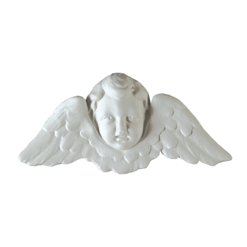 Sádrová dekorace - hlava anděla 25x12,3x3,8cm